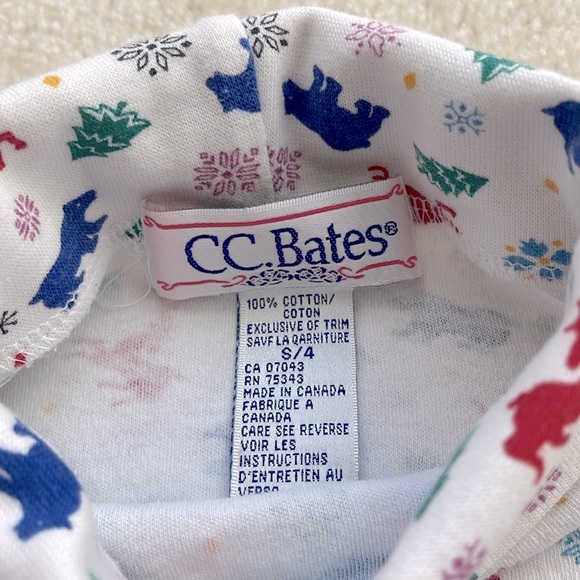 VINTAGE CC BATES VGUC 100% Cotton Christmas Holiday Turtleneck - Picture 2 of 2